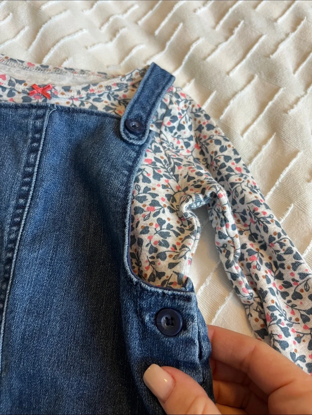 Girls' 3-Pack Dress Set - Floral, Denim & Plum - Size 12m